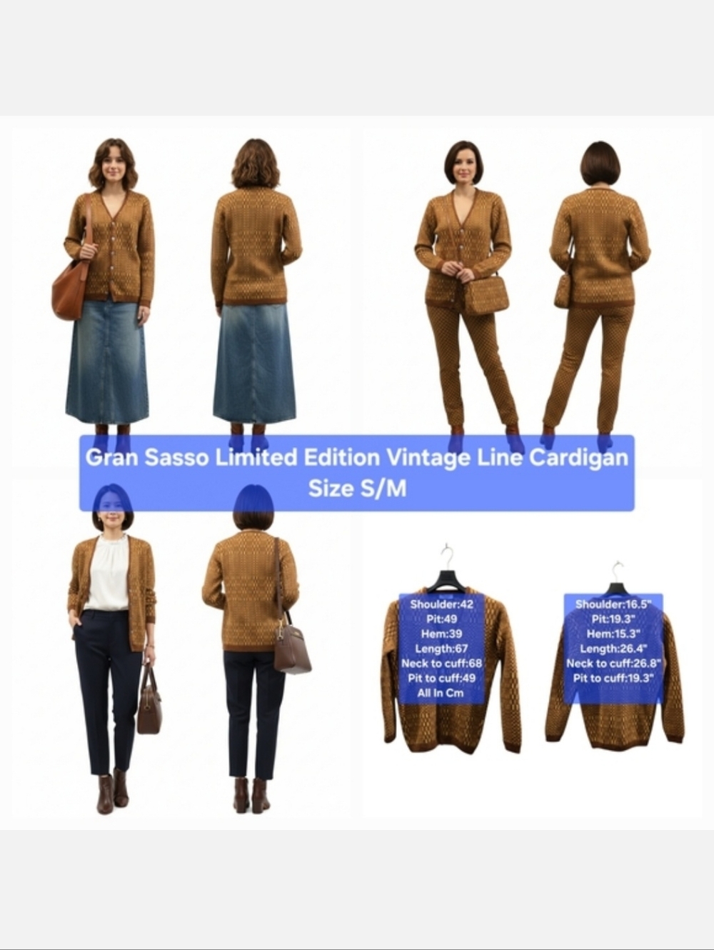 Gran Sasso Limited Edition Vintage Line Cardigan Size S/M